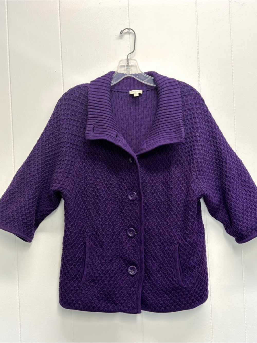 Talbots Purple Ribbed Knit cardigan